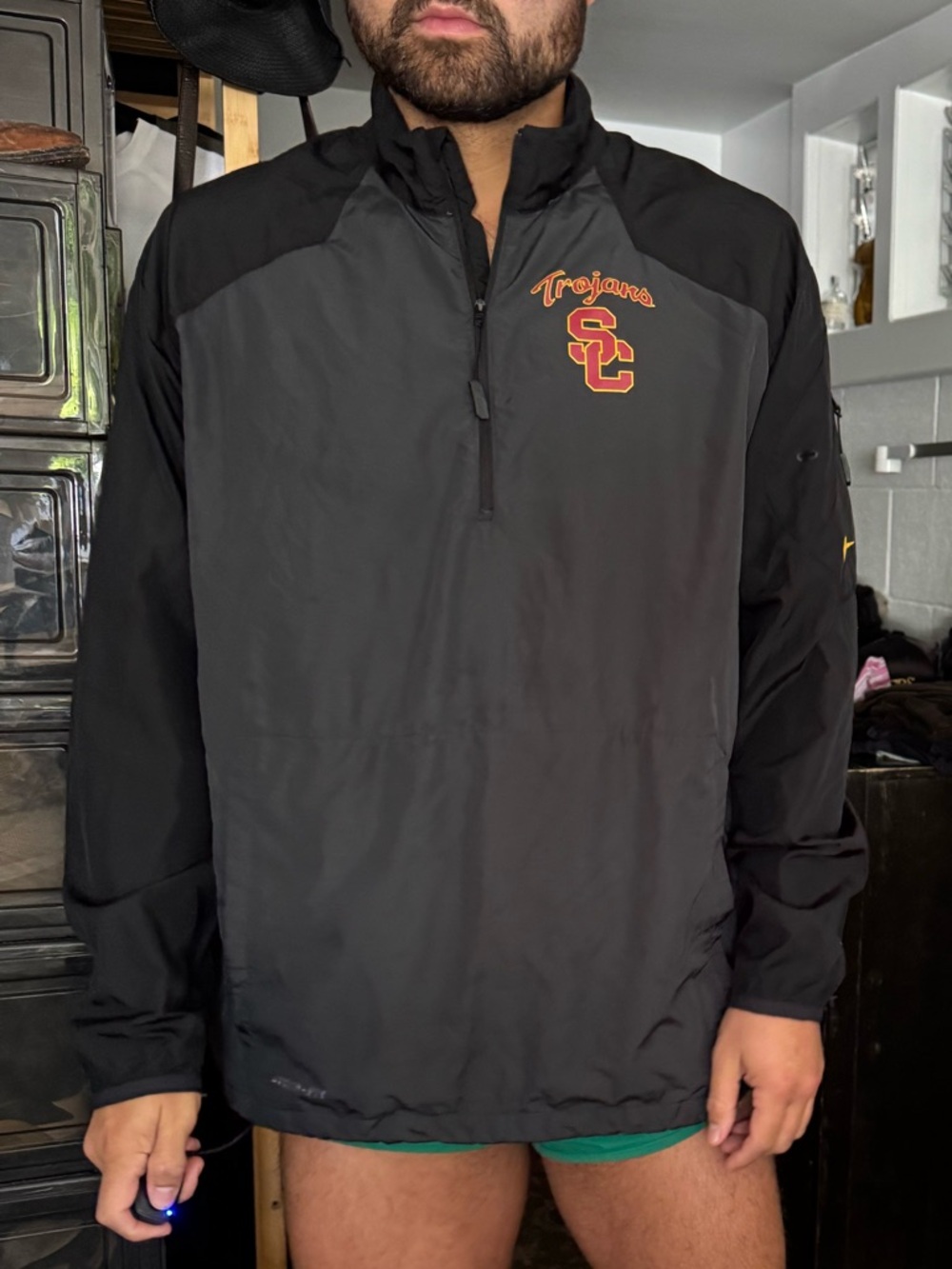 USC Trojans Black Pullover Windbreaker Jacket
